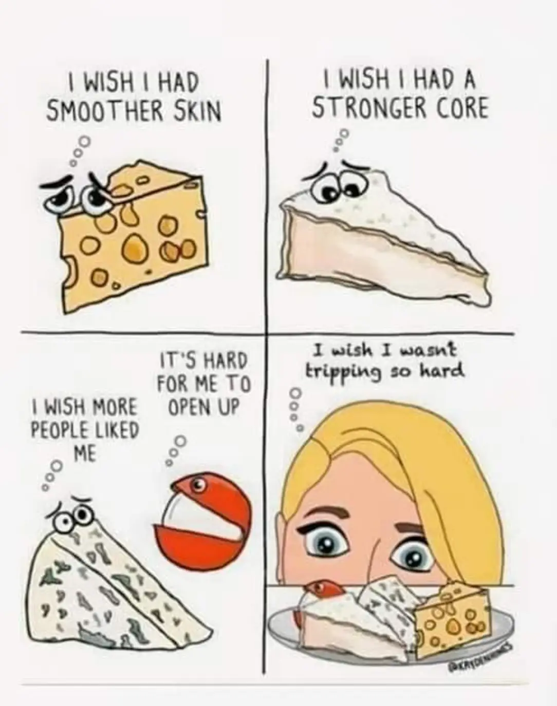 I WISH I HAD SMOOTHER SKIN IT'S HARD FOR ME TO OPEN UP I WISH MORE PEOPLE LIKED ME 00 I WISH I HAD A STRONGER CORE I wish I wasnt tripping so hard